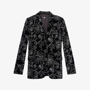 The Kooples Glittery Velvet Blazer NWT